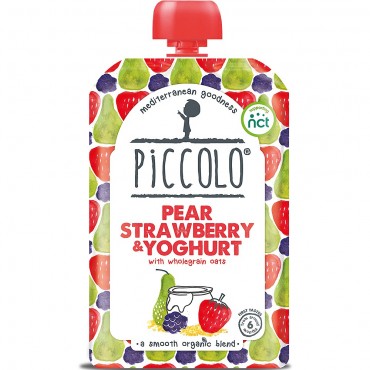 Piccolo Pear, Strawberry & Yoghurt Baby Food 100g